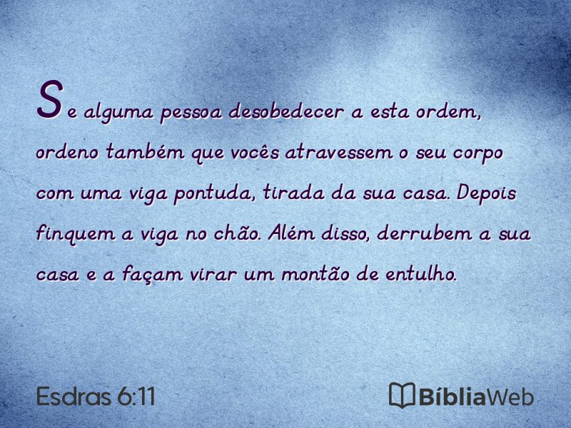 Esdras 6:11 em imagem para compartilhar