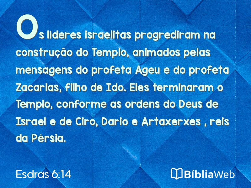 Esdras 6:14 em imagem para compartilhar