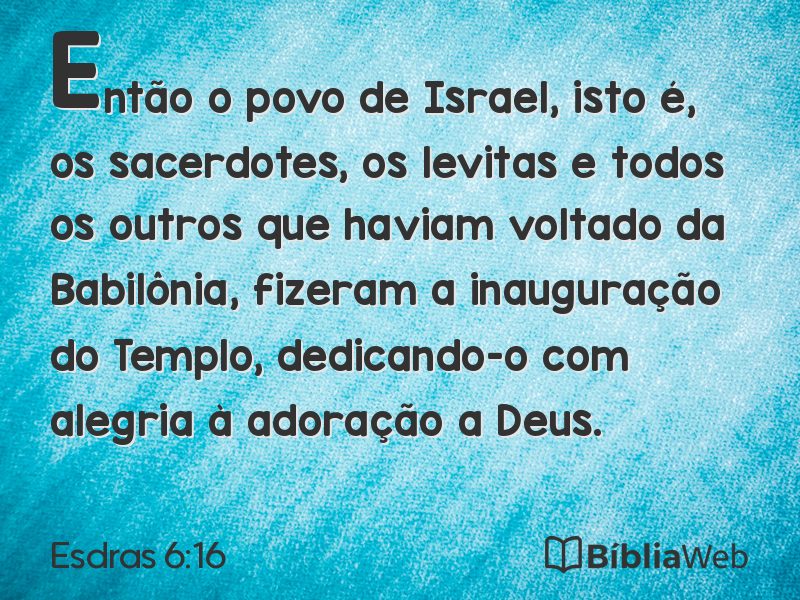 Esdras 6:16 em imagem para compartilhar