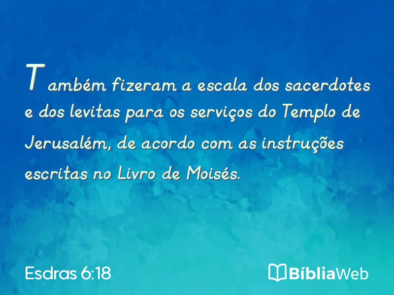 Esdras 6:18 em imagem para compartilhar