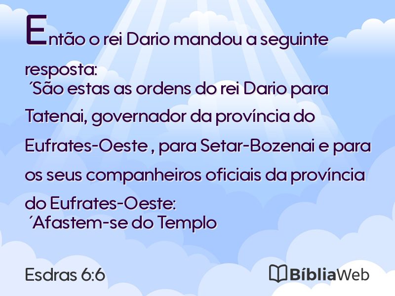 Esdras 6:6 em imagem para compartilhar