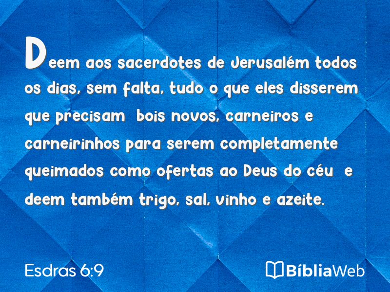 Esdras 6:9 em imagem para compartilhar