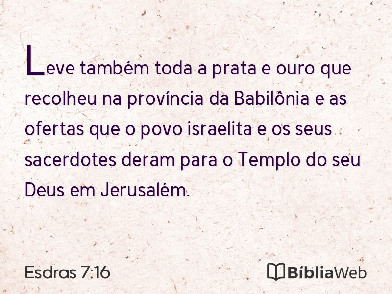Esdras 7:16 em imagem para compartilhar