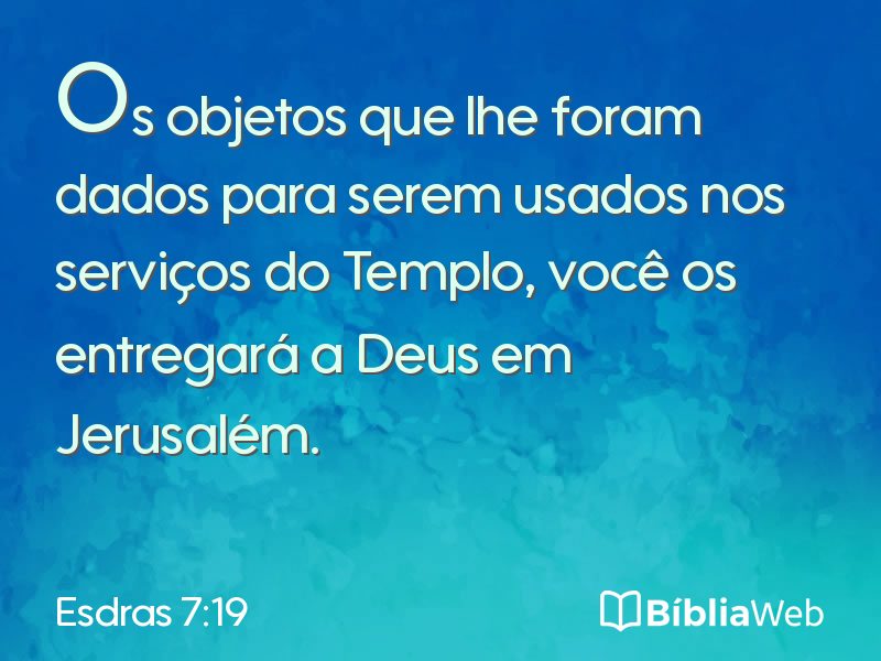 Esdras 7:19 em imagem para compartilhar