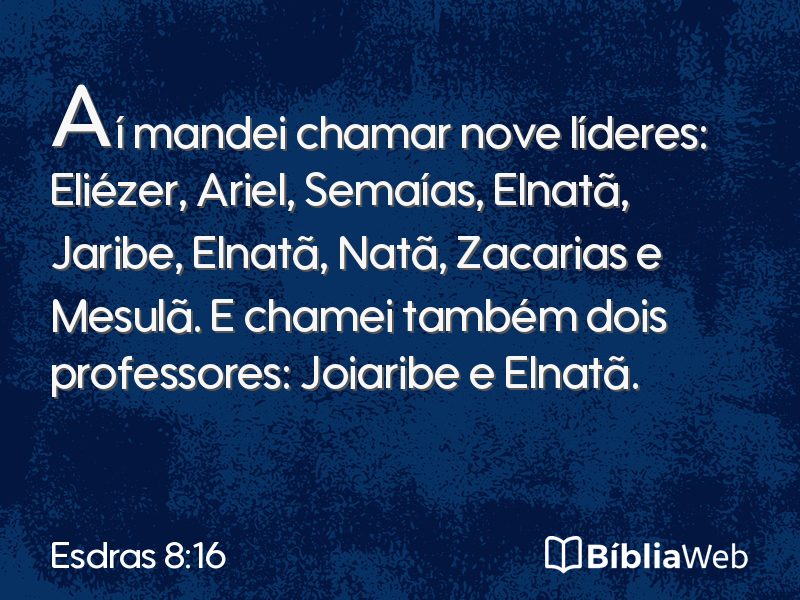 Esdras 8:16 em imagem para compartilhar