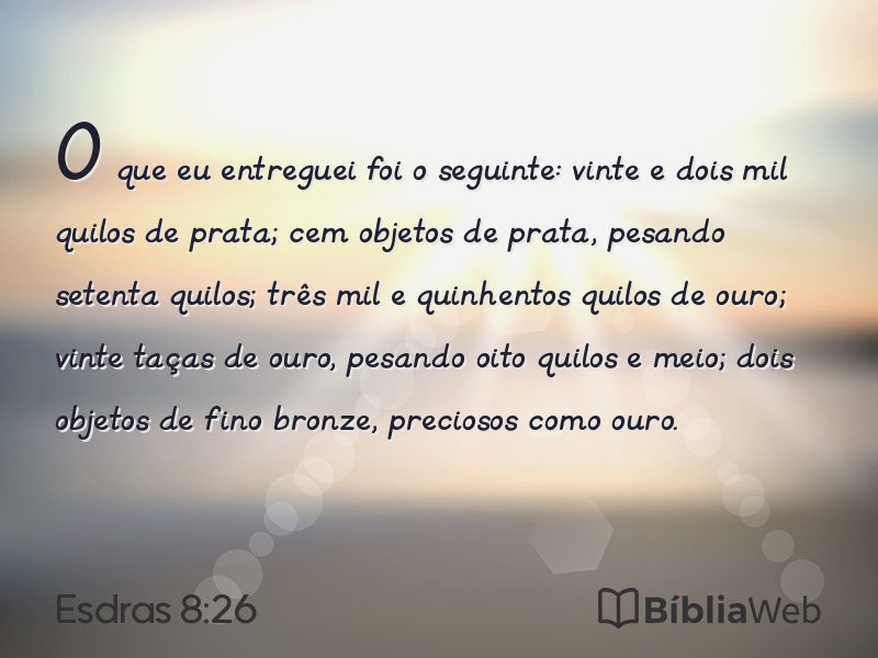 Esdras 8:26 em imagem para compartilhar