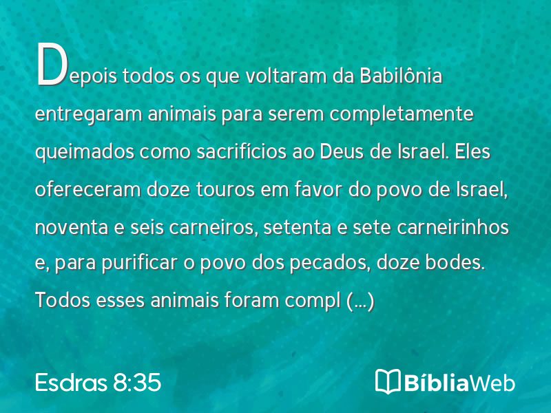 Esdras 8:35 em imagem para compartilhar