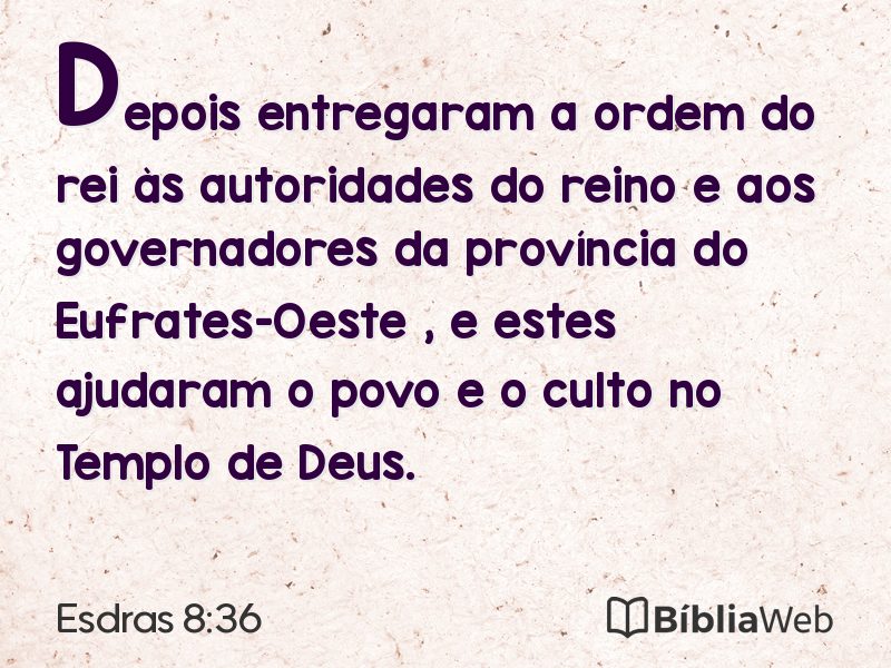 Esdras 8:36 em imagem para compartilhar