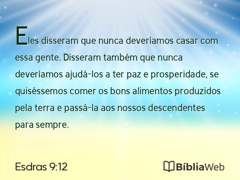 Esdras 9:12 em imagem para compartilhar