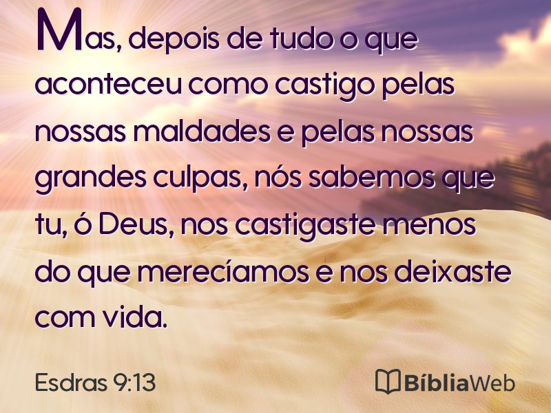 Esdras 9:13 em imagem para compartilhar