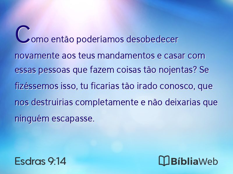 Esdras 9:14 em imagem para compartilhar