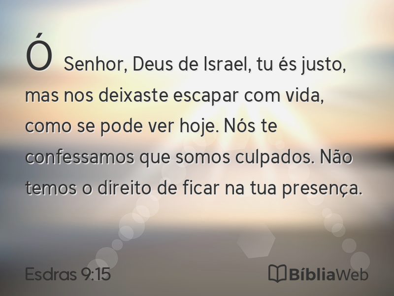 Esdras 9:15 em imagem para compartilhar