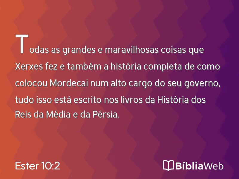 Ester 10:2 em imagem para compartilhar