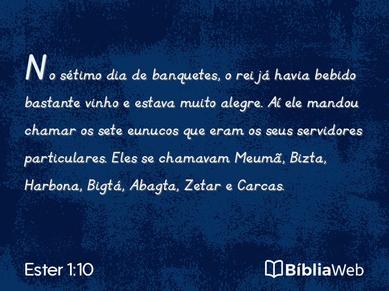 Ester 1:10 em imagem para compartilhar