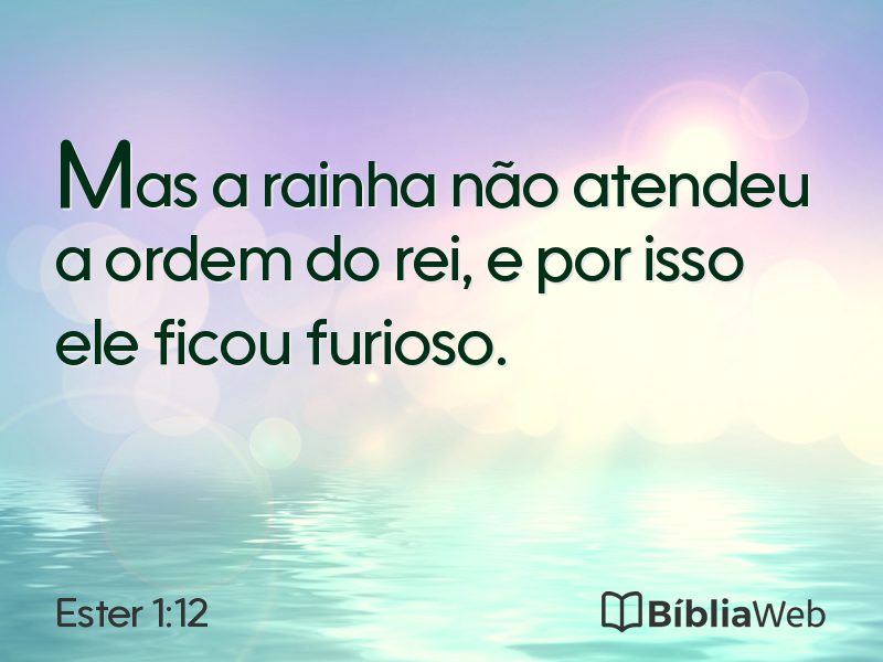 Ester 1:12 em imagem para compartilhar