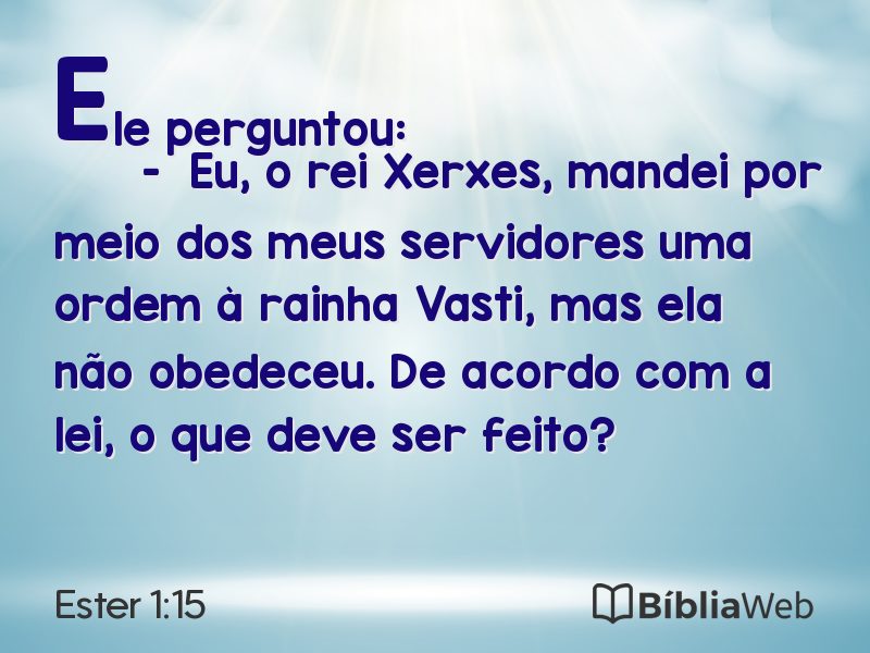 Ester 1:15 em imagem para compartilhar