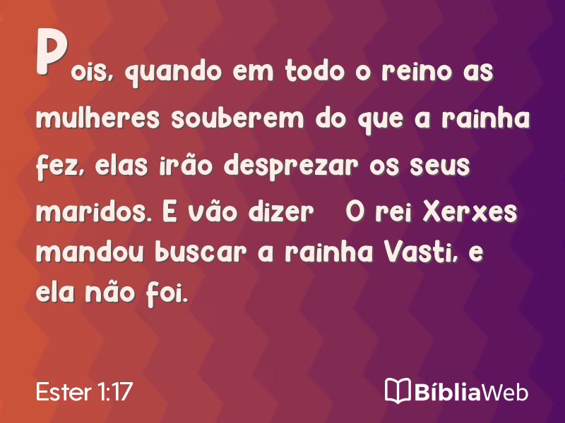 Ester 1:17 em imagem para compartilhar