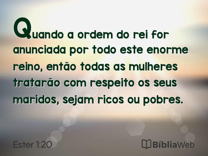 Ester 1:20 em imagem para compartilhar