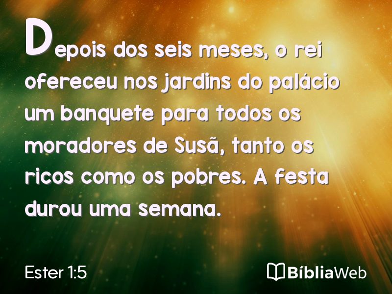 Ester 1:5 em imagem para compartilhar