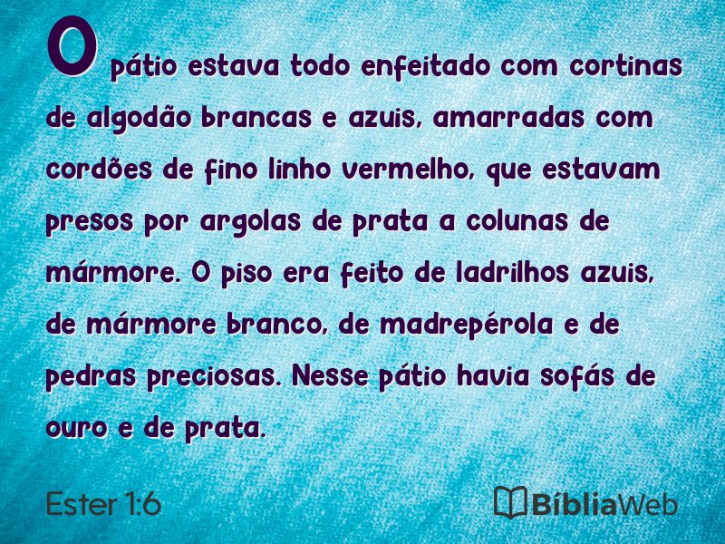 Ester 1:6 em imagem para compartilhar
