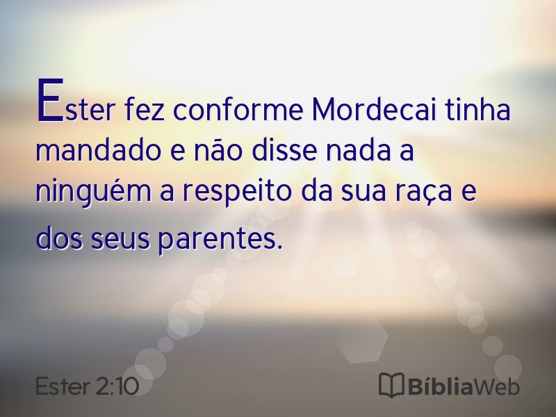 Ester 2:10 em imagem para compartilhar