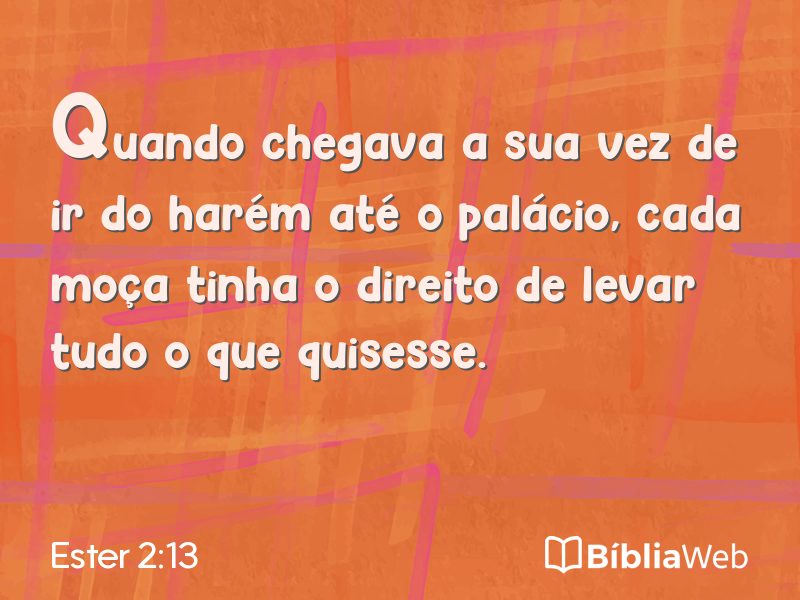 Ester 2:13 em imagem para compartilhar