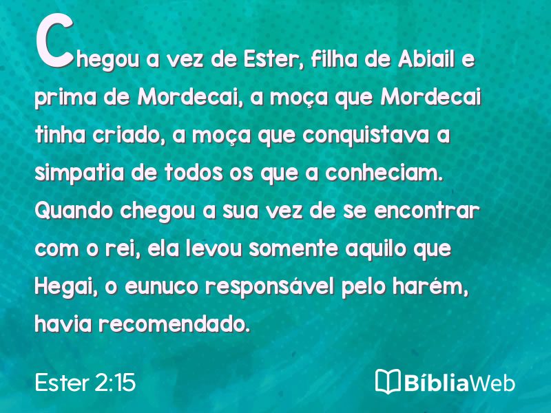 Ester 2:15 em imagem para compartilhar