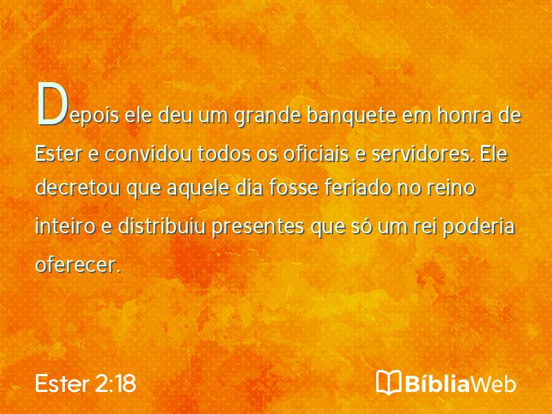Ester 2:18 em imagem para compartilhar