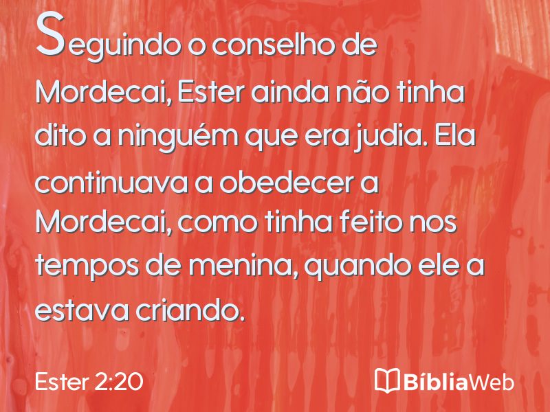 Ester 2:20 em imagem para compartilhar