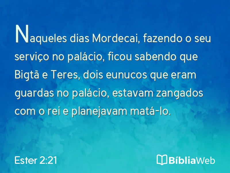 Ester 2:21 em imagem para compartilhar