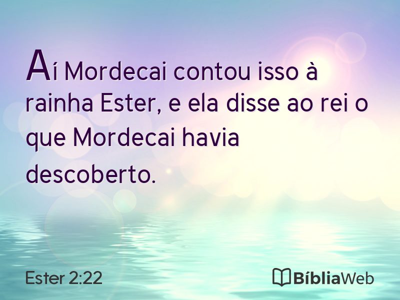 Ester 2:22 em imagem para compartilhar