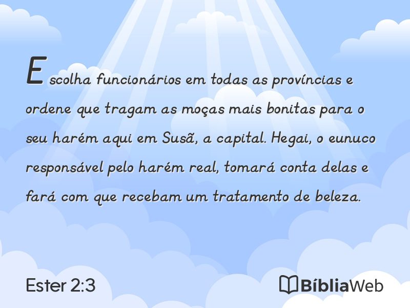 Ester 2:3 em imagem para compartilhar