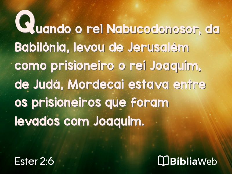 Ester 2:6 em imagem para compartilhar
