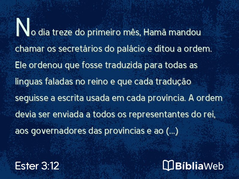 Ester 3:12 em imagem para compartilhar