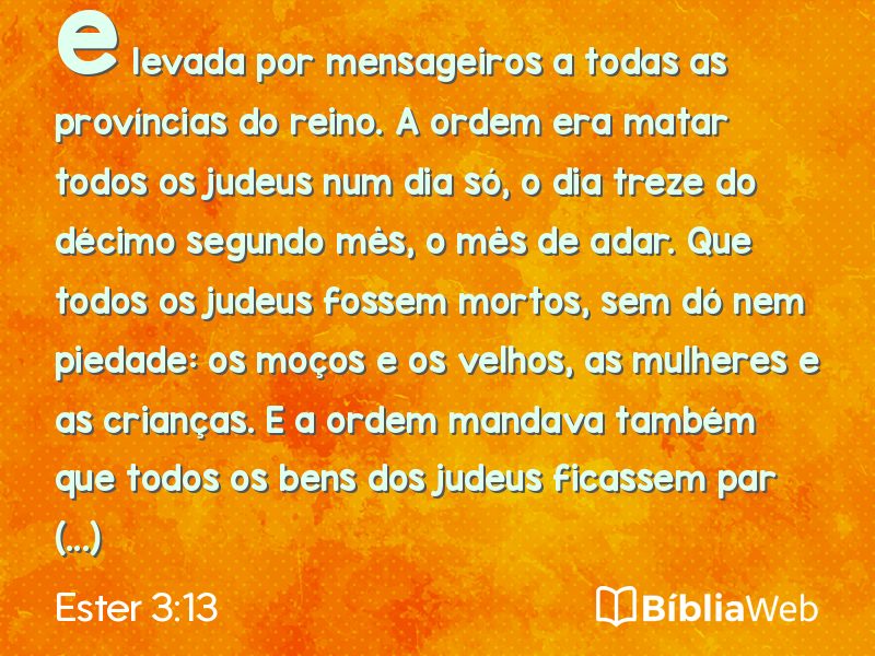 Ester 3:13 em imagem para compartilhar