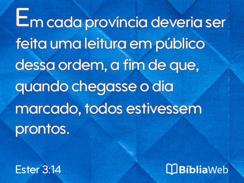 Ester 3:14 em imagem para compartilhar