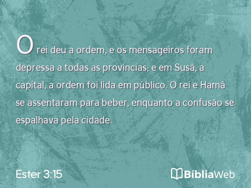 Ester 3:15 em imagem para compartilhar