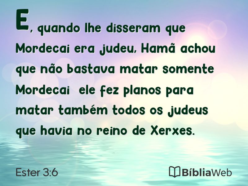 Ester 3:6 em imagem para compartilhar