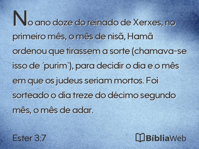 Ester 3:7 em imagem para compartilhar
