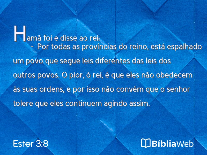 Ester 3:8 em imagem para compartilhar