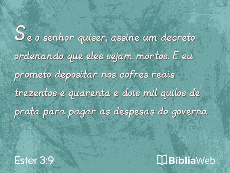 Ester 3:9 em imagem para compartilhar