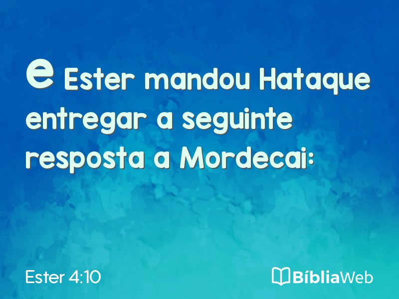Ester 4:10 em imagem para compartilhar