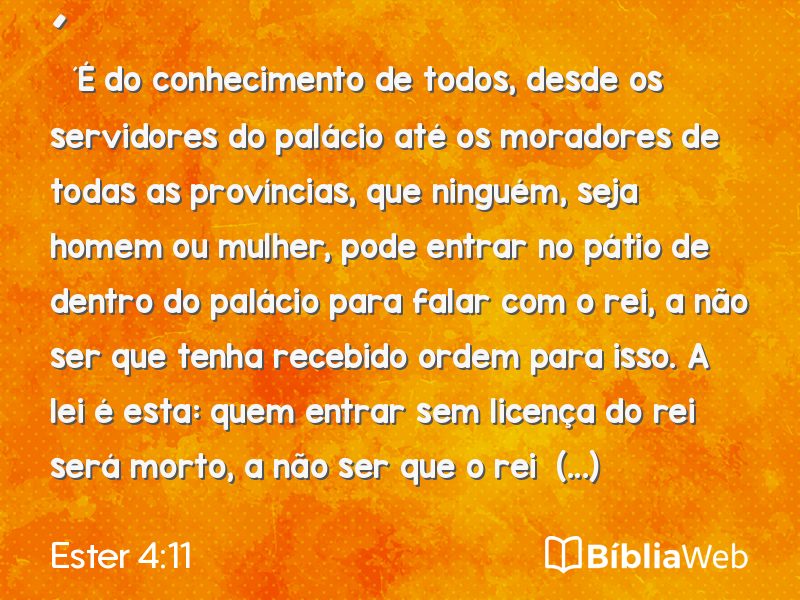 Ester 4:11 em imagem para compartilhar