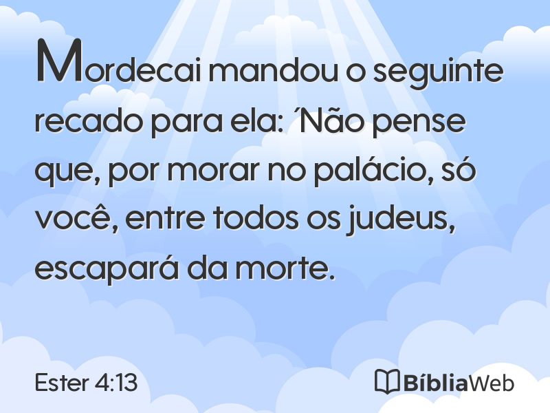 Ester 4:13 em imagem para compartilhar