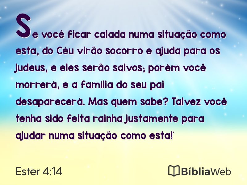 Ester 4:14 em imagem para compartilhar