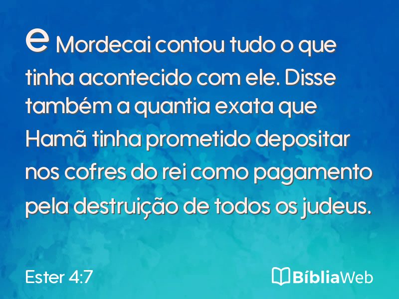 Ester 4:7 em imagem para compartilhar