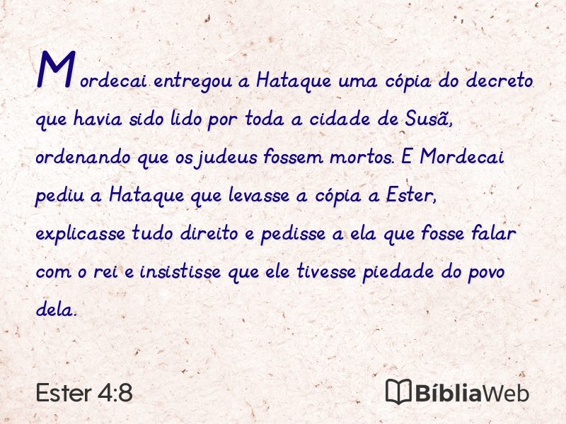 Ester 4:8 em imagem para compartilhar