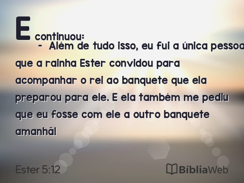 Ester 5:12 em imagem para compartilhar