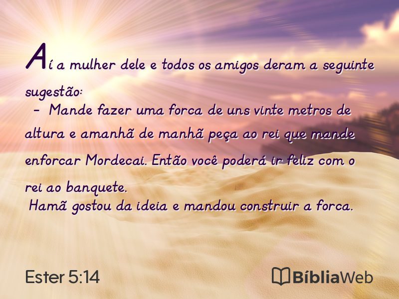 Ester 5:14 em imagem para compartilhar