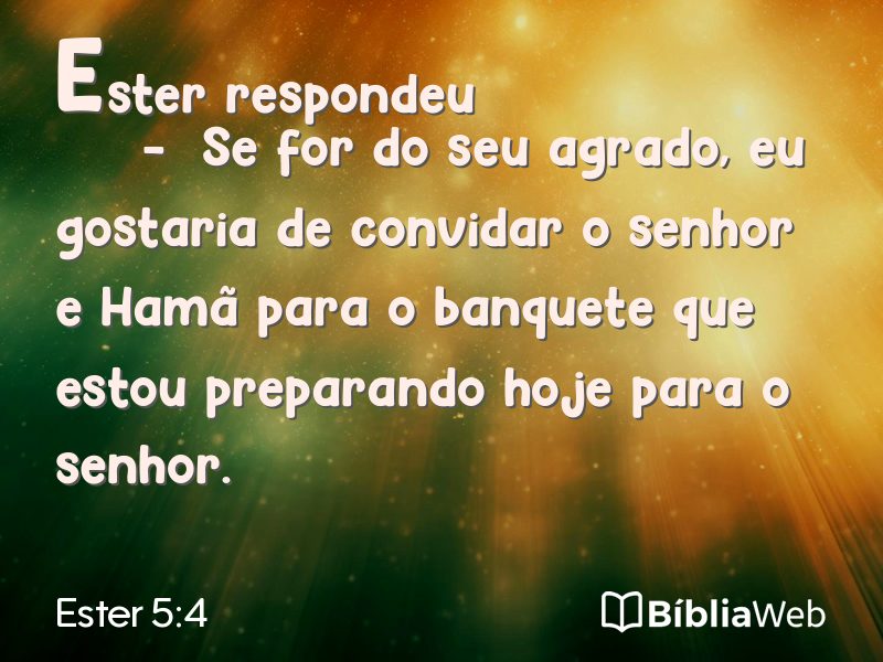 Ester 5:4 em imagem para compartilhar
